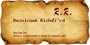 Reznicsek Richárd névjegykártya